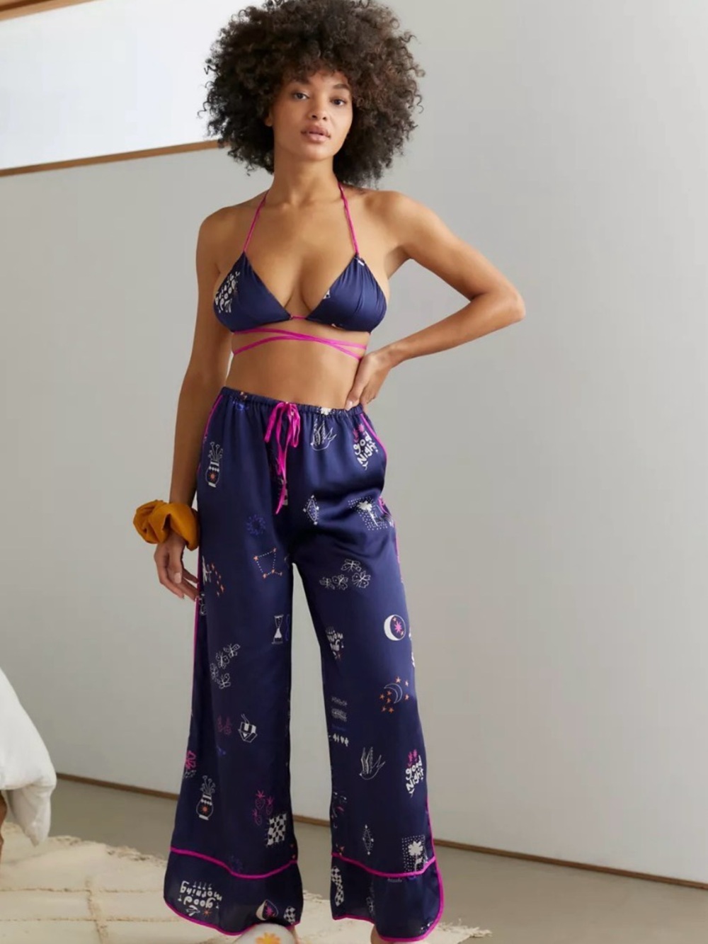 NWT Urban Outfitters Out From Under Starry Night Wide Leg Pant